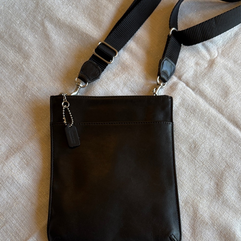Coach Black Leather Messenger Bag